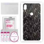 apgo Protective Skin Sticker for the back compatible with Xiaomi Mi Play, Wrap Film, Foil, Vinyl - Pattern Carbon Black Pixel