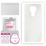 apgo Protective Skin Sticker for the back compatible with Motorola Moto E7 Plus, Wrap Film, Foil, Vinyl - Pattern Matte Transparent