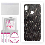 apgo Protective Skin Sticker for the back compatible with Huawei P smart 2019, Wrap Film, Foil, Vinyl - Pattern Carbon Black Pixel