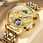 JINSHIDUN prekės ženklo daugiafunkcis automatinis mechaninis laikrodis Tourbillon vyri&scaron;kas laikrodis vyri&scaron;kas