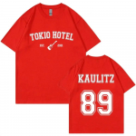 Rokgrupių Tokio Hotel Kaulitz moteri&scaron;ki mar&scaron;kinėliai Mada Gryno komforto mar&scaron;kinėliai Trumpomis rankovėmis Mar&scaron;kinėliai Hip Hopas Punkas Gatvės drabužiai Moteri&scaron;ki vir&scaron;ūnės XS
