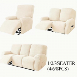 Atlo&scaron;as sofos užvalkalas svetainei 1/2/3 vietos Pigus Lazy Boy Relax žakardo užvalkalas, apsaugantis elastingas fotelio kėdės užvalkalas 1 Seater(4pcs) beige