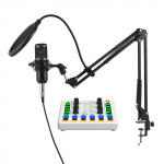 Podcast įrangos komplektas kondensatoriaus mikrofonas su tiesioginio garso plok&scaron;tės rinkiniu Plug and Play podcast mikrofonas
