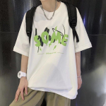 2024 m. vasaros mar&scaron;kinėliai trumpomis rankovėmis, skirti vyri&scaron;kiems madingiems penkių colių rankovėms, universalūs, laisvalaikio studenti&scaron;ki mar&scaron;kinėliai pusrankovėmis, kasdieniai madingi spausdinti vir&scaron;us M tamsiai mėlyna spalva