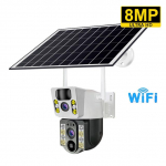 8MP 4K HD Saulės IP kamera Wifi 4G Sim Dviejų objektyvų lauko PIR žmogaus aptikimo CCTV kamera Mažos galios V380pro Smart Security IP kameros