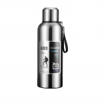 2000 ml vakuuminės kolbos, didelės talpos 316 nerūdijančio plieno termoso puodelis, ne&scaron;iojamasis virvinis termoso vandens butelis su arbatos infuzija 1500ML sidabras