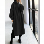 YYFS Moterų mados laisvalaikio rudens žiemos vienspalviai spausdinti mar&scaron;kinėliai su gobtuvu ilgomis rankovėmis ir megztiniai XL juoda