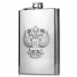 9 uncijų ne&scaron;iojamasis 18/8 nerūdijančio plieno klubo kolbos vėliavėlė, dvigalvis erelis, viskio vyno puodo piltuvėlis Kelionės kelionės vyno taurė 9oz sidabras