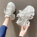 Moteri&scaron;ki stori platforminiai sportbačiai, pavasariniai, storu dugnu, sportiniai bateliai moterims, balti bėgimo bateliai, &bdquo;Zapatillas De Mujer&ldquo; moterims 35
