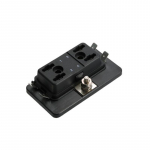 4 krypčių mini peilinių saugiklių laikiklis blokas 12V-32V ATM 5A 10A 25A su LED indikacine lempute automobiliui, valčiai, jachtai, jūrinei saugiklių dėžutei juoda