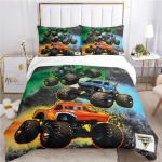 Animacinis Monster Truck Visų sezonų antklodės užvalkalas, patalynės komplektai, mink&scaron;tas pledo užvalkalas ir užvalkalai pagalvėms, viengulis, dvigulis, Queen, King AU Single 140x210cm