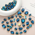 Tiekimo stiklinis letenėlių grąžtas, rankomis siūtas deimantinis kri&scaron;tolo sagtis, &bdquo;pasidaryk pats&ldquo;, vestuviniai drabužiai, plaukų aksesuarai, batų sagties aksesuarai, mi&scaron;rūs, 50 vnt. 50pcs Gold Claw