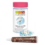 D&eacute;cors sucr&eacute;s flocons nacr&eacute;s 50 g + Stylo chocolat