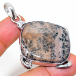 Honey Dendritic Handmade 925 Sterling Silver Jewelry Pendant 2.36 h0p07
