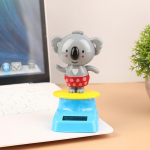 Kawaii Animacinis Koalos Papuo&scaron;alas Saulės Energija Purtantis Galvą Žaislas Automobilio Papuo&scaron;alas Dekoras pilka spalva