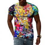 Vasaros Vyri&scaron;ka Mada Asmenybė Grafiti Mar&scaron;kinėliai Hip Hop Tendencija harajuku Laisvalaikio Stilius 3D Spauda mar&scaron;kinėliai trumpomis rankovėmis Vir&scaron;ūnės XS