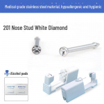 Fusmet 2 kartos vienkartinis ausų vėrimo įrankių rinkinys su ausų vėrimo įrankiu ir vininiu pistoletu