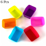 6 vnt torto formelės silikoninės stačiakampės torto formos Mink&scaron;tos bandelės keksiukų įklotas kepimui