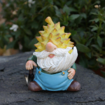 Maži gnomai fėjų sodo aksesuarams, lauko sodo gnomai, miniatiūrinės figūrėlės, mažas gnomo mini statulėlė, dervos torto papuo&scaron;imai, Velykos geltona