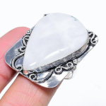 Rainbow Moonstone Handmade 925 Sterling Silver Jewelry Ring Size 9 b4w87