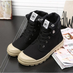 Shoelife Mada Auk&scaron;čiausios Kokybės Moteri&scaron;ki Drobės &Scaron;nuruojami Palladium Auliuko Motociklininko Batai 35 juoda