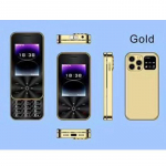Slankiojantis dangtelis mobiliajam telefonui 2.4 colio 2G GSM dviguba SIM kortelė MP3 MP4 kamera stebuklingas balso žibintuvėlis greitasis rinkimas FM mini moteri&scaron;kas mobilusis telefonas auksas