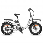 Fafrees F20 X-Max 750W žingsniu perlipamas sulankstomas elektrinis dviratis, 48V 30Ah Samsung baterija, hidrauliniai stabdžiai, dviguba amortizacija, 20 &times;4.0 padangos, sėdynė ir priekinis krovinių krep&scaron;ys 48V 750W 30A balta