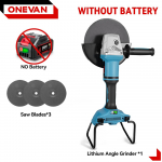 ONEVAN 180MM be&scaron;epetėlinis elektrinis kampinis &scaron;lifuoklis, kintamo greičio M14 pjovimo staklės, medžio apdirbimo įrankis Makita 18v akumuliatoriaus kai&scaron;čiui Without Battery
