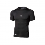 Under Armour Ua Heat Gear Solid Logo Kompresinis prigludęs mar&scaron;kinėlis su apvalia i&scaron;kirpte Vyri&scaron;ki vir&scaron;utiniai drabužiai Juodas 1358643-001 L