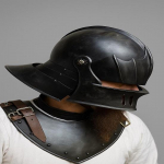 Pajuodęs Sallet &Scaron;almas su Visor Viduramžių Gotikinio &Scaron;arvo Replika 15 amžiaus Riterio &Scaron;almas Helovino Dovana Geriausia Jam