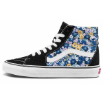 Vans Sk8 Gėlių ra&scaron;to Laisvalaikio Auk&scaron;tos aulo Ritinėtojų Batai Unisex Sportbačiai Juodi Balti Mėlyni VN0A5JMJFF1 36