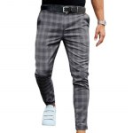 Vyri&scaron;kos kontrolinės kelnės Slim Fit Mink&scaron;tos tamprios laisvalaikio ilgos kelnės Darbo biuro verslas M pilka