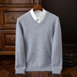 Vyri&scaron;kas 100% Merino vilnos Ka&scaron;myro V formos i&scaron;kirptės megztinis Smart Casual pagrindinis ilgomis rankovėmis trikotažas drabužiai vir&scaron;ūnės rudens žiemos XL