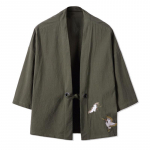 Siuvinėjimas Haori kimono Harajuku japoni&scaron;ko stiliaus plius dydis vyri&scaron;kas samurajų kostiumas jukata azijieti&scaron;ki drabužiai kardiganas moteri&scaron;kas &scaron;varkas XXXXXL mėlyna