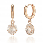 ELLE Papuo&scaron;alai 14K Nuostabūs Auskarai Vienu Paspaudimu (Auksinis segtukas) ELGPEE307 Rose gold