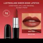 MAC Lustreglass Skaistus Blizgus Lūpų Dažai - PDA (Plytų raudonumo) 0,1 uncijos / 3 g 549 PDA           red