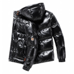 Laisvalaikio vyri&scaron;kas storesnis parkas Vėjui atsparus Madingi blizgūs paltai Vyrams Su gobtuvu &Scaron;iltas Hip Hop Žiemos paltai Vyri&scaron;kas medvilne pamink&scaron;tintas parkas XXL juoda