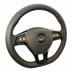 Automobilio vairo pynimo dangtelis juoda dirbtinė oda skirta Volkswagen VW Golf 7 Mk7 Touran Up New Polo Jetta Passat B8 Light Blue Thread