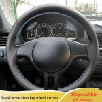 Automobilio vairo apdangalas Oda BMW 3 5 serijai E46 E39 X5 E53 Z3 E36 Vairui Automobilio aksesuaras Beige Thread gray