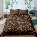 Leopardo ra&scaron;to antklodės užvalkalų rinkinys Karalienės dydžio Gepardo patalynės komplektai Geometrinis antklodės užvalkalas Afrikos safario gyvūnų antklodės užvalkalas Kambario dekoras 180*220cm 3pcs