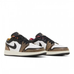Air Jordan 1 Low SE GS Dėvėto įvaizdžio Rudo atspalvio Retro sportbačiai DQ8421-001 EU 38 juoda/balta