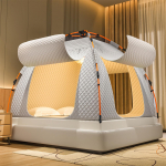 Sustorinta žieminė uodų tinklo palapinė: &Scaron;viesą blokuojantis, atsparus kritimui, pilnos apsaugos jurtos tipo baldakimas vidinėms lovoms 1.2m Bed - 120x195x135cm