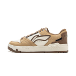 Li Ning Common 80s Slip Resistant Abrasion Resistant Low top Skateboard Shoes Men's White Brown AGCV269-3 39.5