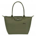 Longchamp Le Pliage Žalias Logotipas Įspaustas Užsegamas Užtrauktuku Nailoninis Pirkinių Krep&scaron;ys Moteri&scaron;ki pirkinių krep&scaron;iai Mi&scaron;ko Žalias L2605919479 Basic Set (Bag)