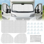 Automobilio saulės skydeliai Fiat Ducato 2006-2026 m. Vidinis terminis uždangalas 7 sluoksnių Priekinio stiklo uždangalas Automobilio saulės gaudyklės Interjero aksesuarai