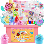 Funewest Mini Ledų Slime Rinkinys Mergaitėms, Purus Sviestinis Slime Gaminimo Rinkinys Debesėlių ir Putplasčio Slime, &bdquo;Pasidaryk Pats&ldquo; Slime Rinkinys su Daugiau Nei 40 Dalių, 8&ndash;12 Metų Amžiaus, Linksmas