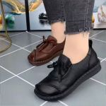 Nauji 2025 m. Retro Atsipalaidavę Mokasinai Madingi Atsipalaidavę Moteri&scaron;ki Batai Ruduo 2025 Stori Padai Maži Odiniai Batai Zapatos De Mujer 35 juoda
