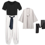 DAZCOS Haori Kimono Striukė Vyrams su &Scaron;aliu Anime Cosplay Kostiumas Suaugusiųjų Apranga Japonijos Kimono Comic-Con Karnavalo Drabužiai L white