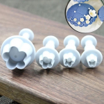 4 vnt / siunta Slyvų žiedų stūmoklis Fondant Formelės Sausainių pjaustytuvų rinkinys Tortų dekoravimui &bdquo;pasidaryk pats&ldquo; kepyklos įrankis 4Pcs/lot