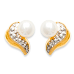 Les Tr&eacute;sors De Lily [C5753] - Boucles Plaqu&eacute; Or 'Catherine' blanc dor&eacute; - 10x10 mm